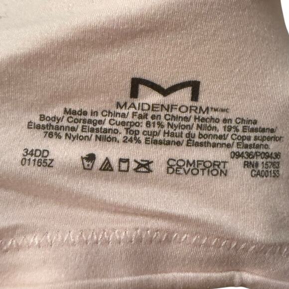 NWT light pink Maidenform Comfrot Devotion Bra Size 34DD 34 DD - Picture 5 of 5